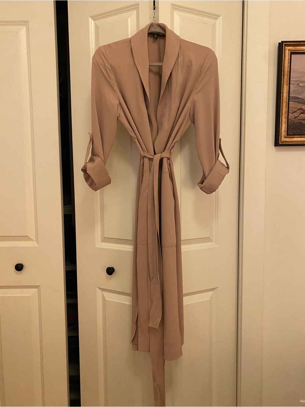 INC International Concepts Taupe Wrap Coat with Belt